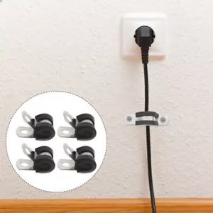 20 Pezzi Clip Morsetto Filo Acciaio Inox Striscia Gomma Cavo Scheda Equitazione - Foto 1 di 12