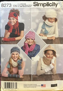 Simplicity 8273 One size Knit cold weather accessories Paper pattern - Picture 1 of 2