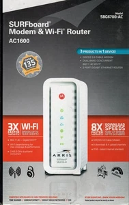 Motorola Arris AC1600 Surfboard Modem & Wi-Fi Router, Model SBG6700-AC - Picture 1 of 4