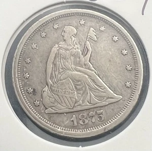 1875 S Twenty Cent Piece 20c Silver Type Coin - Picture 1 of 2