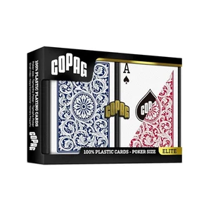 Deck De Cartas De Juego De Plástico Doble Copag Elite Regular Index (Rojo/Azul) - Imagen 1 de 3