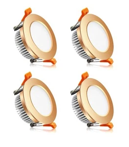 YGS-Tech 2 Inch LED Recessed Lighting Dimmable gold 3000K 4 Pack - Picture 1 of 6