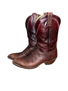 Stivali Honcho Western da uomo taglia 13 1/2 AA stivali da cowboy Drew in pelle marrone - Foto 1 di 7