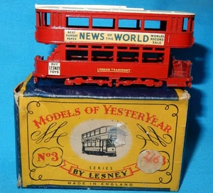 MATCHBOX LESNEY MODELS OF YESTERYEAR Y3-1 LONDON E CLASS TRAMCAR MINT BOXED - Picture 1 of 6