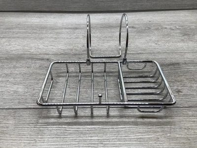 Signature Hardware 329489 Soap Basket with Sponge Holder - Chrome - Image 1 of 3