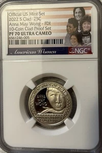 2022 S American Women Anna May Wong Clad Proof Quarter- NGC PF 70 FDI low Pop.🔥 - Picture 1 of 2