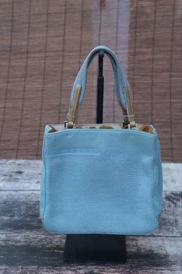 Mini Bolso de Mano Vintage Pada Azul Malla Oliva Charol Años 90 Y2K  Foto 1 de 4