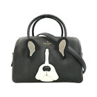 Kate Spade 2 Way Handbag Shoulder Bag Crossbody Dog Motif Ladies Black