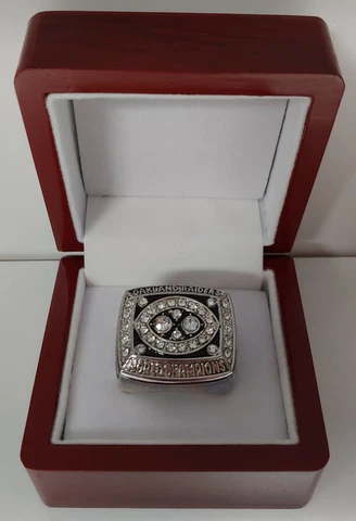 Jim Plunkett - 1980 Oakland Raiders Super Bowl Ring With Wooden Display Box Cover