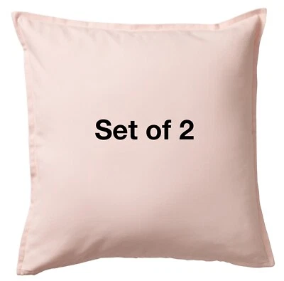 2 IKEA Gurli Cushion Covers Pillowcase Pink Square Cotton 20" Cottagecore Hygge - Image 1 of 4