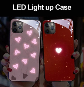Coque téléphone LED Induction Light-up Love Heart pour iPhone 16 15 14 Pro Max - Photo 1 sur 10