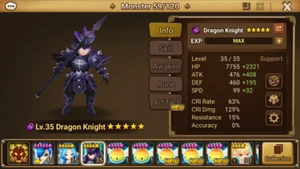 ⭐️Summoners War Global STARTER 1LD5⭐️ DARK DRAGON KNIGHT - Picture 1 of 1