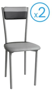 Pack 2 sillas Poliuretano combinado en dos colores negro/gris cocina 89x43x45 - Imagen 1 de 11