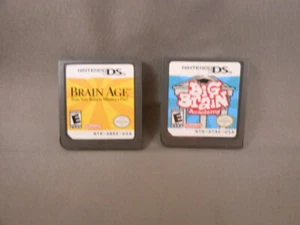 LOT 2 Nintendo DS Games BRAIN AGE & BIG BRAIN ACADEMY Genuine Cartridges TESTED - Picture 1 of 2