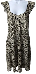Private Luxuries Natori Slip Dress L Nightie Sheer Night Gown PJs Leopard Print - Picture 1 of 9