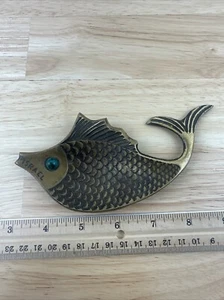 Vintage Judaica Solid Brass ISRAEL Fish Trinket Dish Judaism Hebrew Jewish - Picture 1 of 6