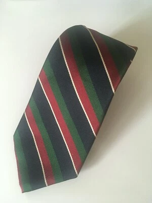 Corbata Aquascutum Londres Inglaterra Repp Rayas Pura Seda Cuello Nueva con Etiquetas Foto 1 de 4