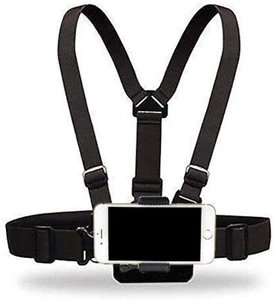 Sangle de harnais pour téléphone portable selfie poitrine avec clip pour téléphone portable noir - Photo 1 sur 3