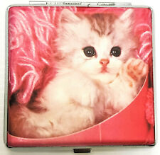 Eclipse Cute Kitten Design Crushproof Metal Cigarette Case, Kings (Shorts)