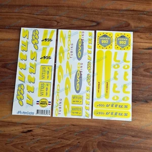Adesivi decalcomanie forcella telaio VITUS OVOID Tubing Dural giallo 992 re-spray + regalo - Foto 1 di 4