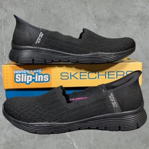 Skechers Hands Free Slip-in Shoe Women's 9 Black Seager Believe It Memory Foam - Picture 1 of 6