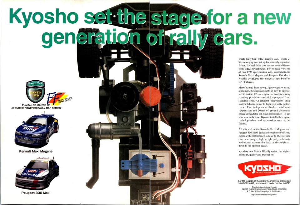 Kyosho PureTen Mantis Renault Peugeot Maxi Druck Werbung Wandbild Dekor - Bild 1 von 1