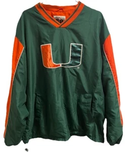 58 Sports NCAA Miami Hurricanes Windbreaker Pullover Jacket Size XL - Picture 1 of 11