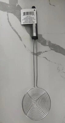 2X"LARGE" Mesh Strainer Ladle Stainless Steel Skimmer Frying Spoon Kitchen - Image 1 of 3