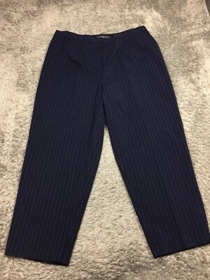 Pantalones de vestir Josephine Chaus pierna recta mujer talla 22 azul a rayas rectos Foto 1 de 4