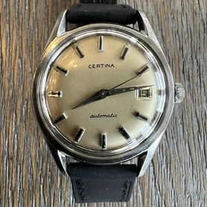 Vintage CERTINA 1950s Swiss Automatic Date Watch Cal. 25-451 New Crystal 36.5mm - Picture 1 of 9