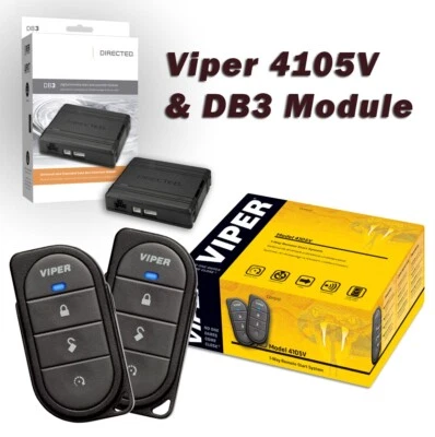 Viper 4105V 1-way Car Remote Start System TWO 4-Button Remotes + DB3 Bypass - Image 1 of 4