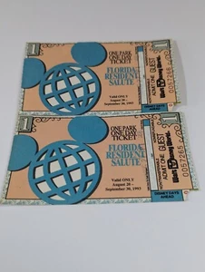 1993 Walt Disney World Florida Resident Salute 2 Tickets - Bild 1 von 6