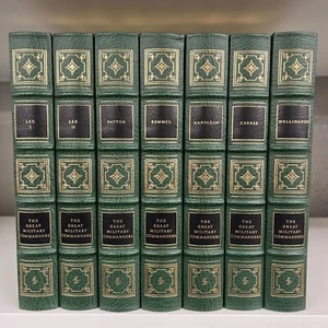 Easton Press The Great Military Commanders in 7 vols: Caesar Lee Napoleon Rommel - Picture 1 of 10
