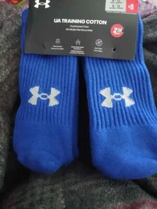 NEW MENS UNDER ARMOUR TRAINING COTTON SOCKS CUSHIONED CREW 8 PAIRS SIZE 8-12 - Picture 1 of 1