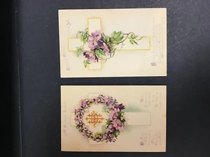 Blessed Easter Poem Cross and Purple Flowers Postcard Set - Picture 1 of 1