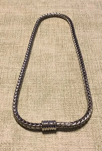 Vintage Silver Tone Choker Necklace 17” Magnetic Clasp - Picture 1 of 2