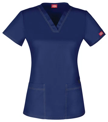 Blusa Médica Azul Marino Dickies Gen Flex Cuello en V DK800 NVYZ Foto 1 de 3