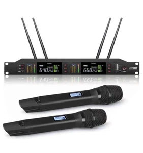Juego de micrófonos inalámbricos para micrófono inalámbrico Shure UHF escenario de verdadera diversidad Mike - Imagen 1 de 2