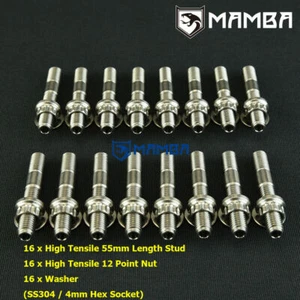 Kit de pernos de cabezal colector de escape turbo CNC SUS304 55 mm para Ford F150 4,6/5,4 L V8 - Imagen 1 de 10