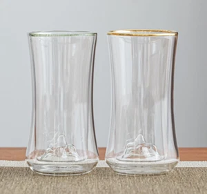 Vaso resistente al calor té café 300 ml utensilios de montaña altos vidrio de doble pared - Imagen 1 de 13