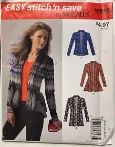 Cardigan Sewing Pattern Uncut Size XS S M McCall's Stitch N Save 9000 - Picture 1 of 2