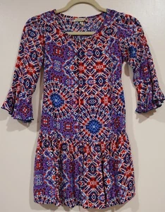 EUC Speechless Girls Spring Multi Color Geometric Shift Dress Size 10 - Picture 1 of 7