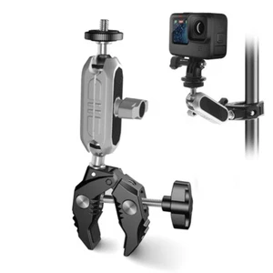 PULUZ Crab Pliers Clip Arm Mount Holder w/Phone Clamp for Phone & Go pro - Afbeelding 1 van 9