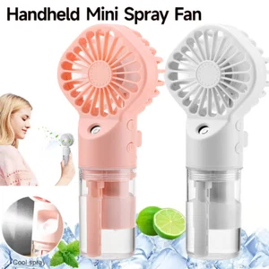 Handheld Mist Fan With Water Humidifier Cooler Rechargeable Mini Hand Spray Fans - Picture 1 of 18