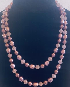 Joan Rivers Lavender Purple Gorgeous Glass Pearl Bead 44” Long Necklace - Picture 1 of 6