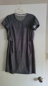 Lululemon &go Endeavor graues Kleid Reißverschluss Tasche Netz Rückenschlitz Damen 10 UPF 50 - Bild 1 von 5