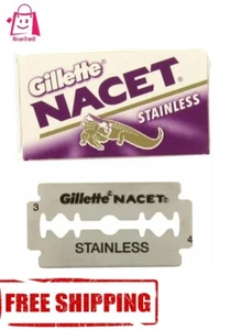 100 GILETTE NACET STAINLESS DOUBLE EDGE RAZOR BLADES MADE IN RUSSIA MEN'S RAZORS - Picture 1 of 5