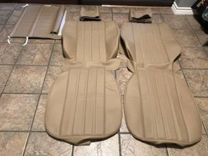BMW E23 733i 735i GERMAN VINYL FRONT/REAR SEAT UPHOLSTERY KIT NATURAL NEW - Picture 1 of 14