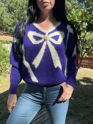 Suéter vintage anos 80 e 90 Jaclyn Smith angorá arco pérola  - Imagem 1 de 4