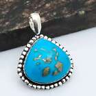 Persian Turquoise Gemstone Handmade Pendant Jewelry Gift For Her 1.8" AP-14606